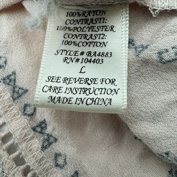 ALTER'D STATE Boho Women's Large Long Sleeve Tunic Peasant‎ Top Shirt pink navy - Picture 6 of 9